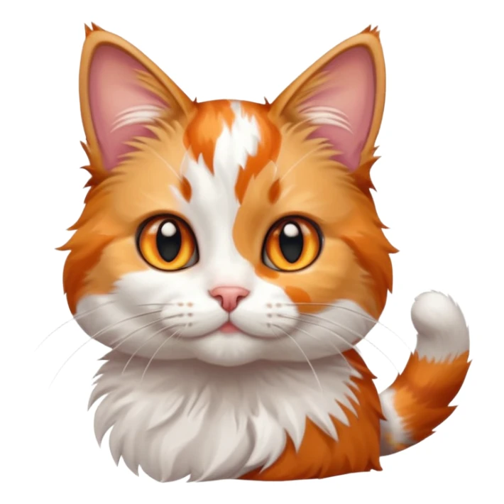 A high-resolution photo-realistic digital illustration of a calico cat kitten sticker