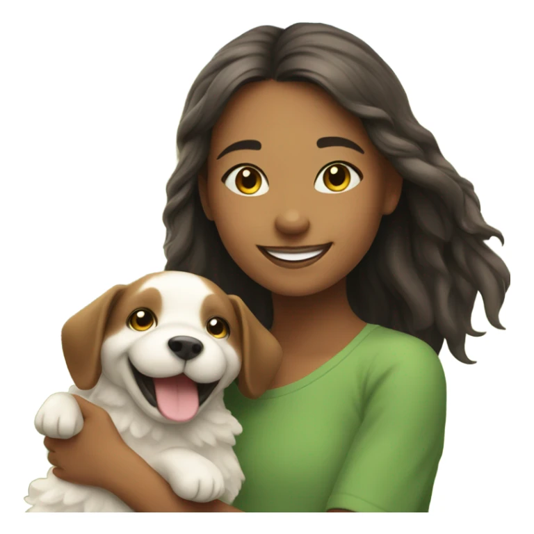 happy girl enjoying nature with puppy sticker