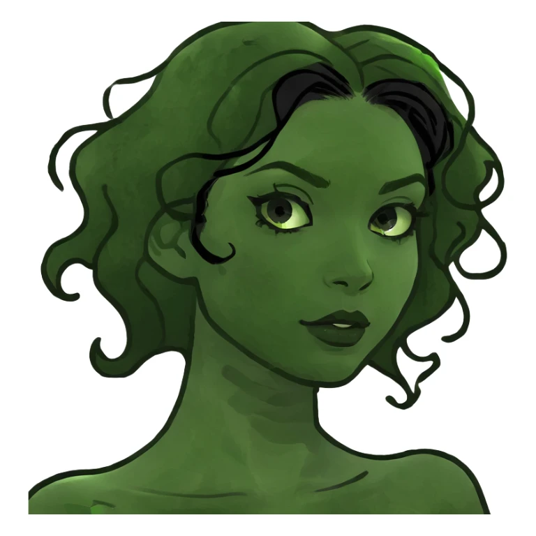 A girl with wavy black hair and makeup  sticker