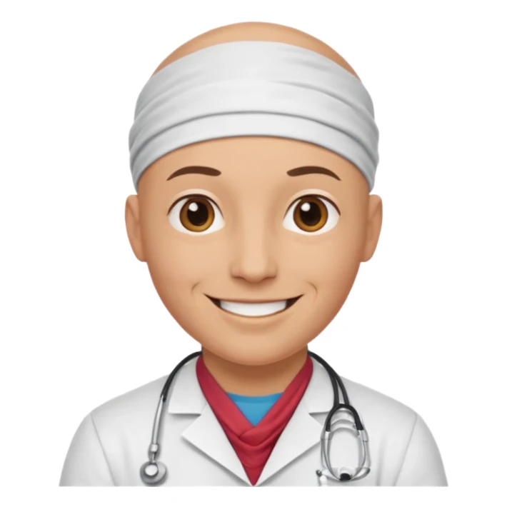 bald doctor with bandanna sticker