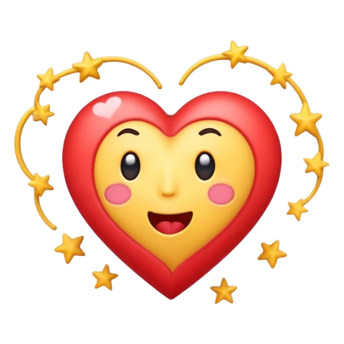 A heart emoji with a playful, dizzy expression, swaying slightly as if it’s tipsy, with small swirls or stars around it to symbolize dizziness or drunkenness sticker