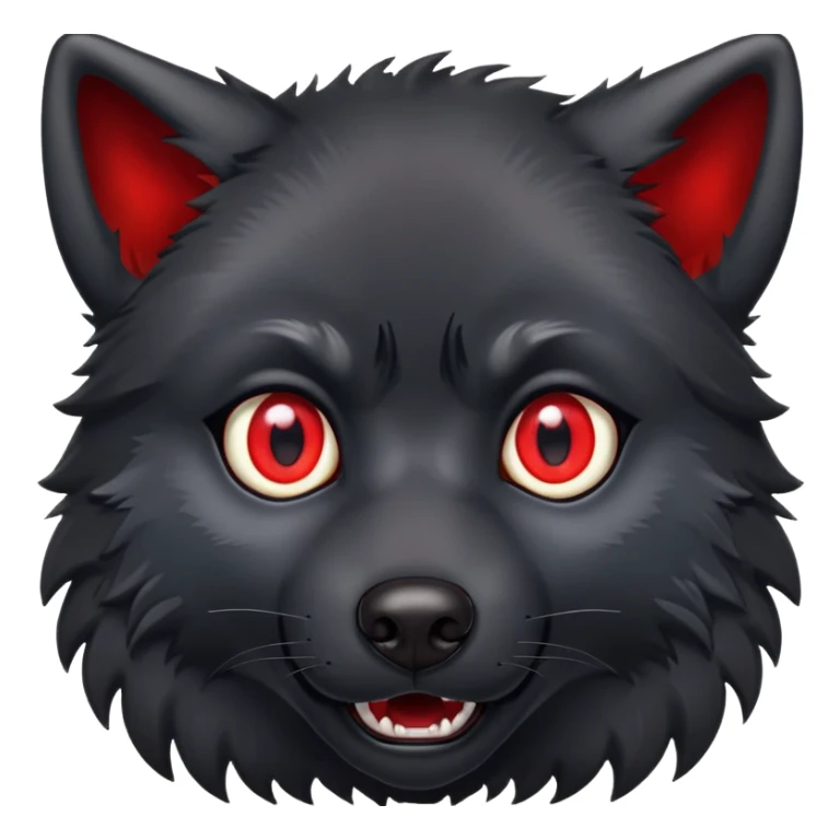 surprised shocked black wolf with red eyes sticker