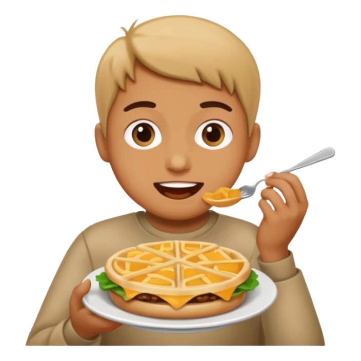 person eating food sticker