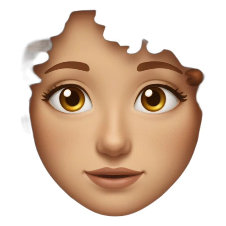 caucasian dark redhead chocolate brown eyes freckles sticker