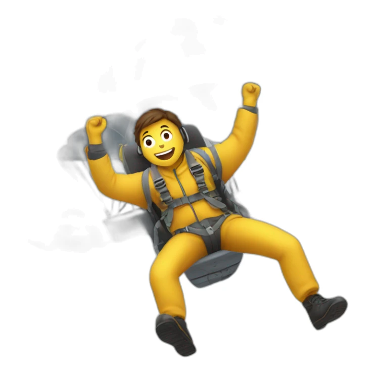 person jumps out a airplane with a parachute sticker