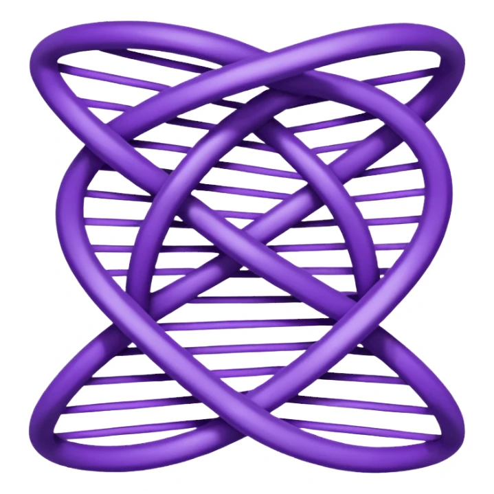 I want a DNA helix with a draped, rippled purple sheet as a background sticker