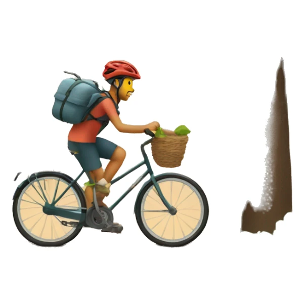 una bici andando por un camino de tierra sticker
