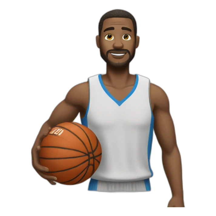 un homme qui fait du basket sticker