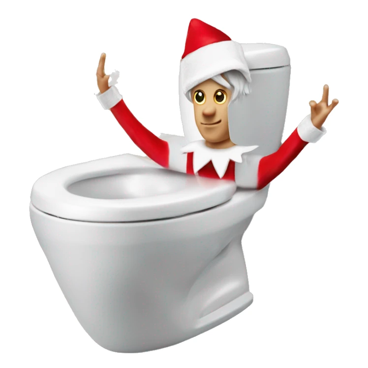 elf on the shelf with a skibidi toilet sticker