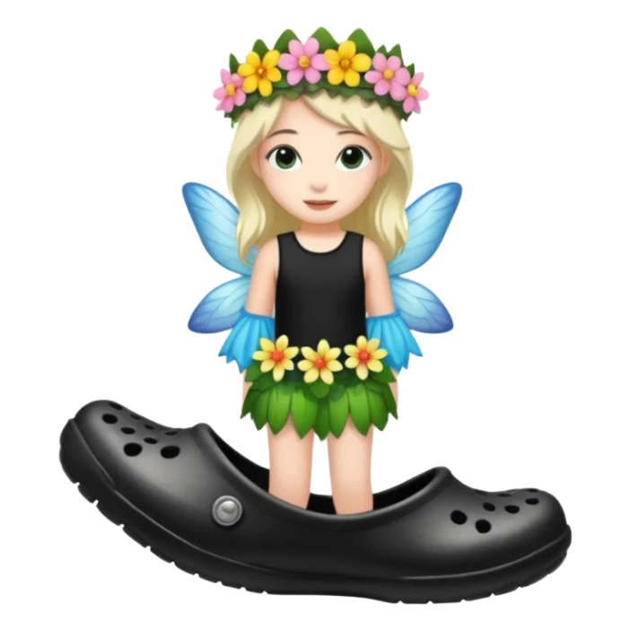 Fairy standing in black crocs sticker