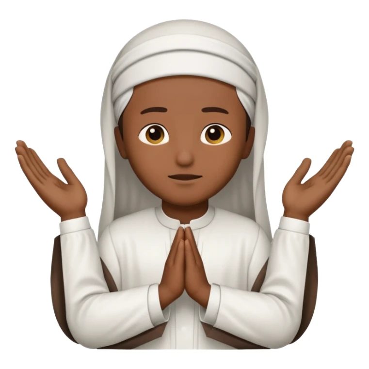 Make a person praying in Islam religion make it a sideways facing 2d emoji sticker
