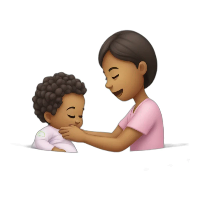 Someone taking care of a baby sticker