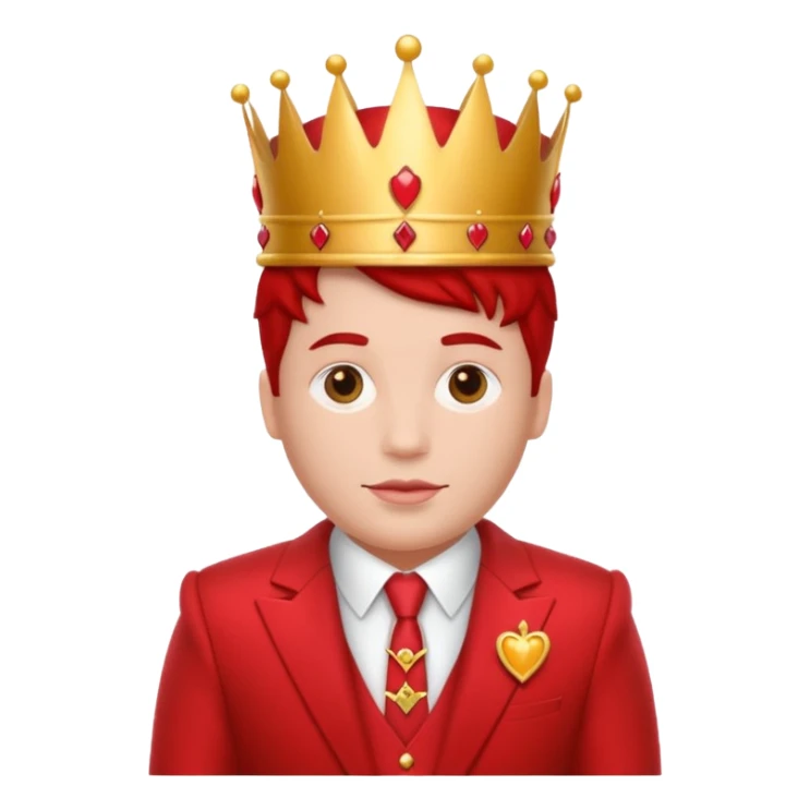 Red King in hearts suit sticker