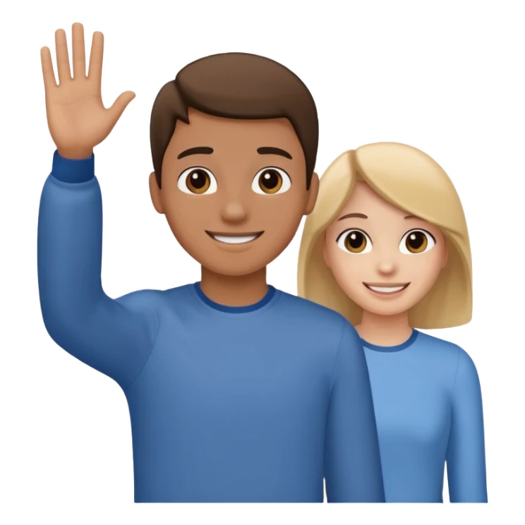 teenager from behind waving goodbye to two adults sticker