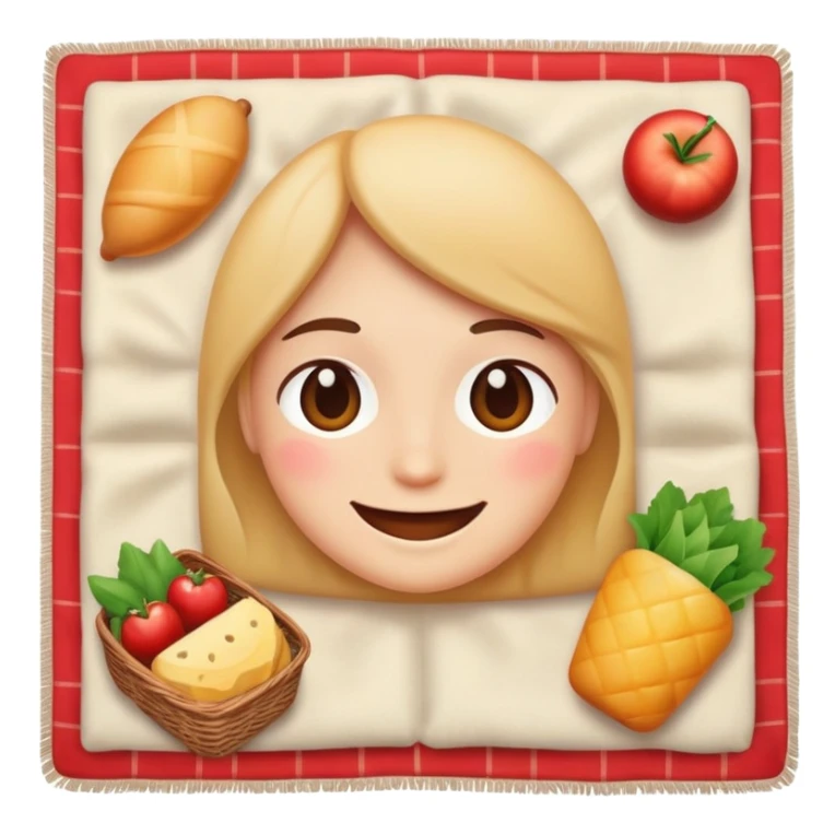 smiling face having a picnic with food on a blanket sticker