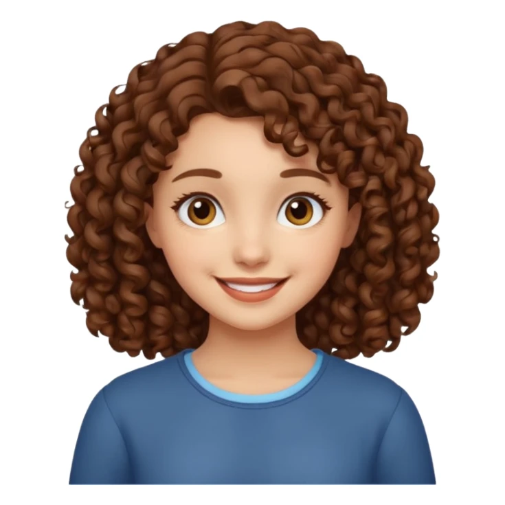 fun cute loud popular pretty girl modest curly brown hair sticker