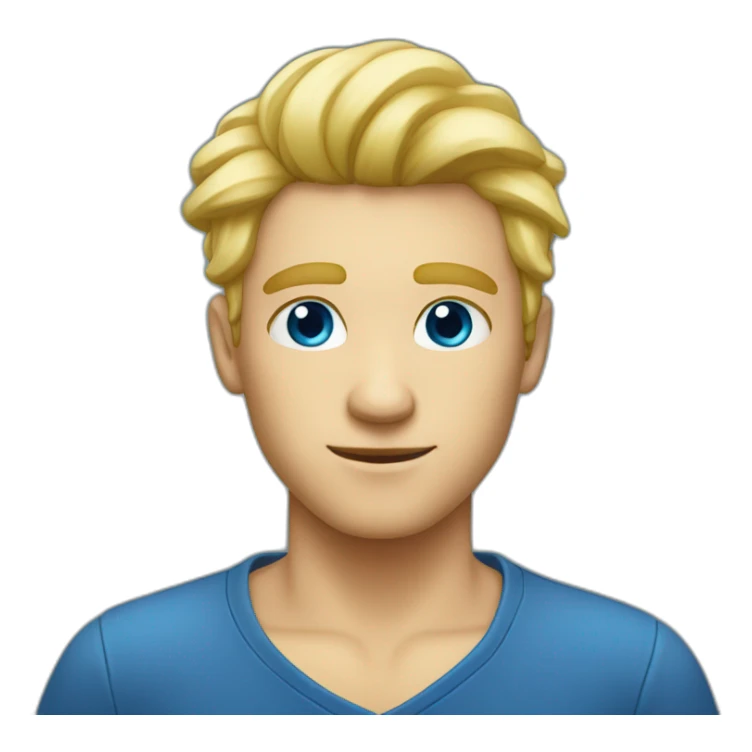 Homme cheveux blond yeux bleu sticker