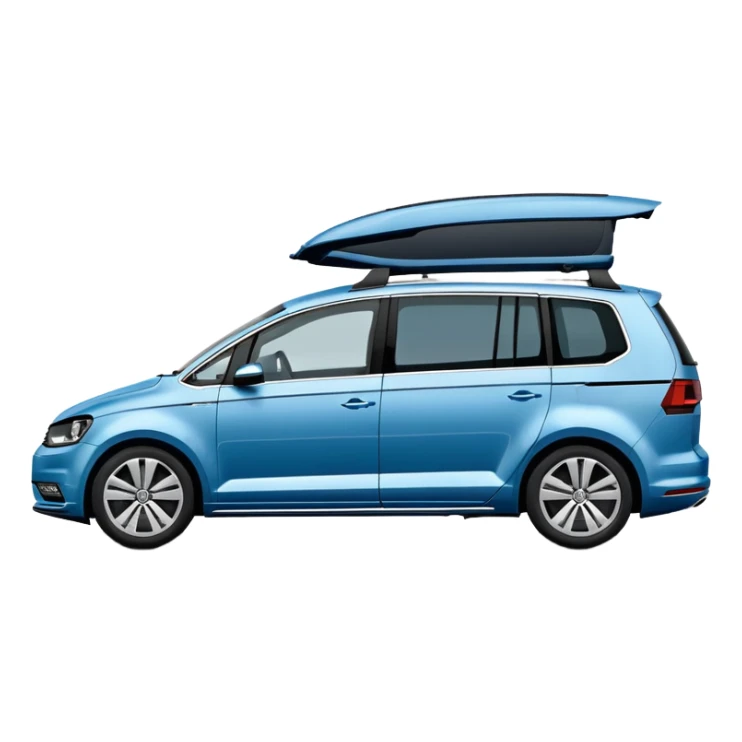Blue VW Touran family car from side view sticker