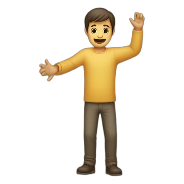 Homme qui lève les deux mains même sticker