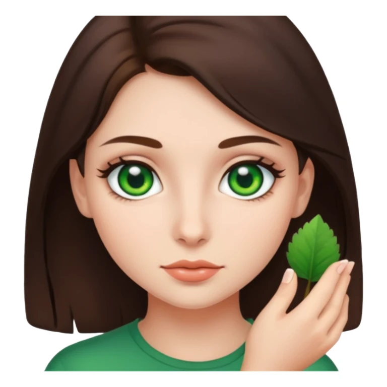 brunette girl with green eyes and moles sticker