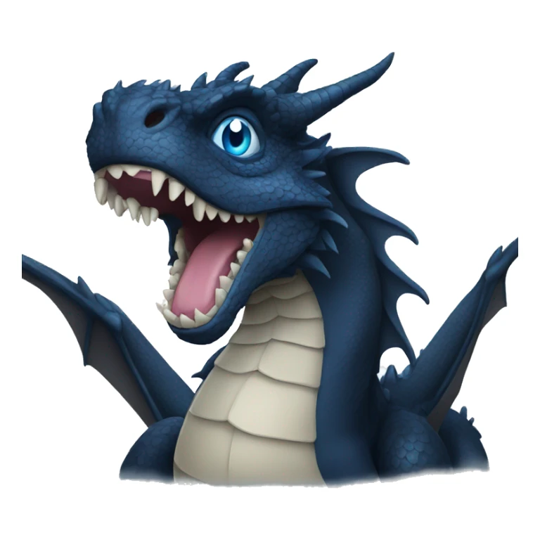 A black dragon with blue eyes sticker