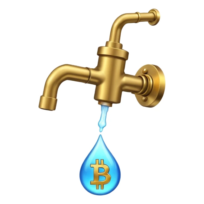 crypto currency symbol  named CryptoTap think more a tap or faucet  now add more about cryptocurrencyis sticker