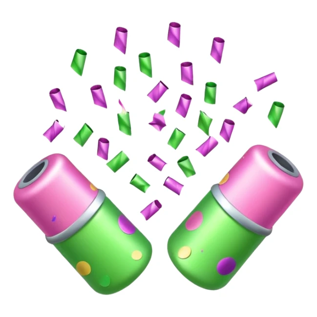 light green and light pink party poppers sticker