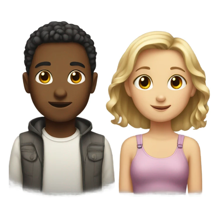 Boy and girl sticker