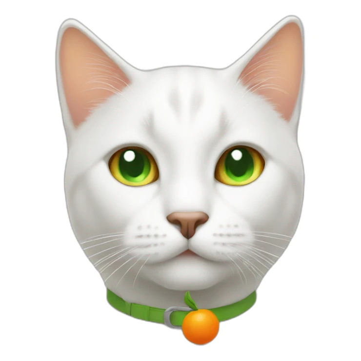 white cat with green eyes and orange ears sticker