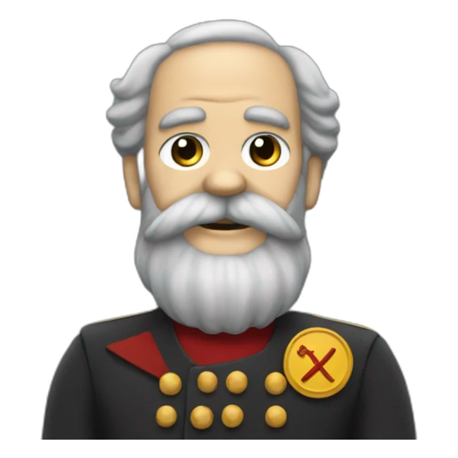 Marx with bigger beard and socialism symbols on his cloths sticker