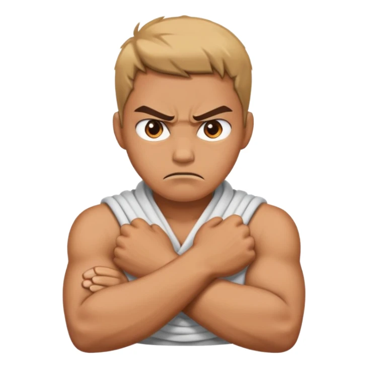 arms crossing around the neck angry sticker
