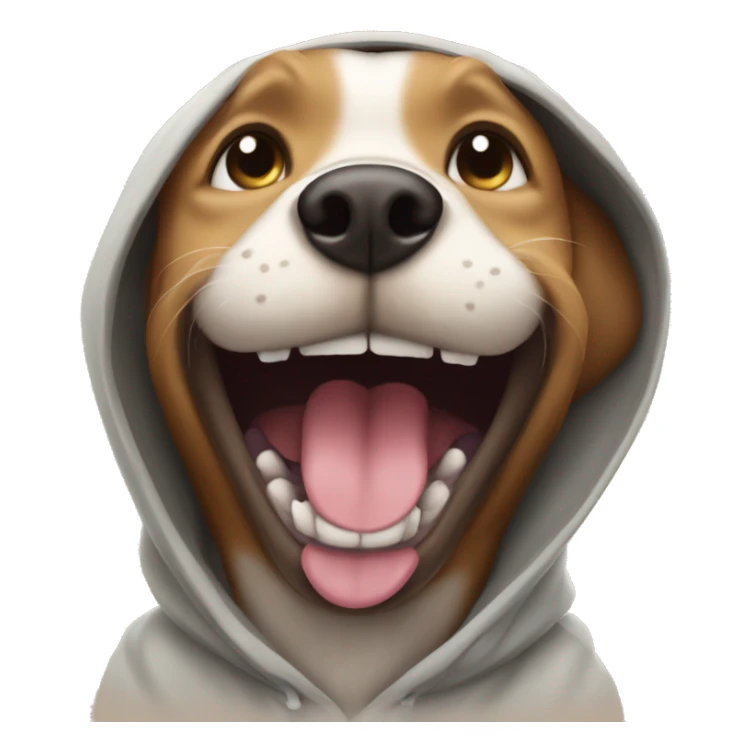 Dog laughing in hoodie sticker