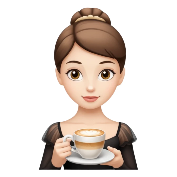 ballerina holding a cappuccino sticker