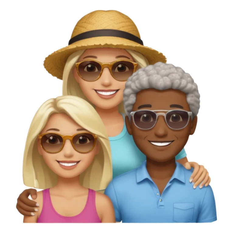 Black man salt n pepper hair with younger blonde  both smiling on beach  make the guys hair shorter n darker sticker