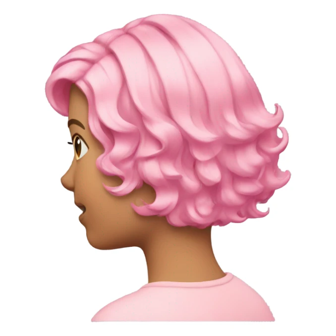 Pink wavy short hair rear view sticker