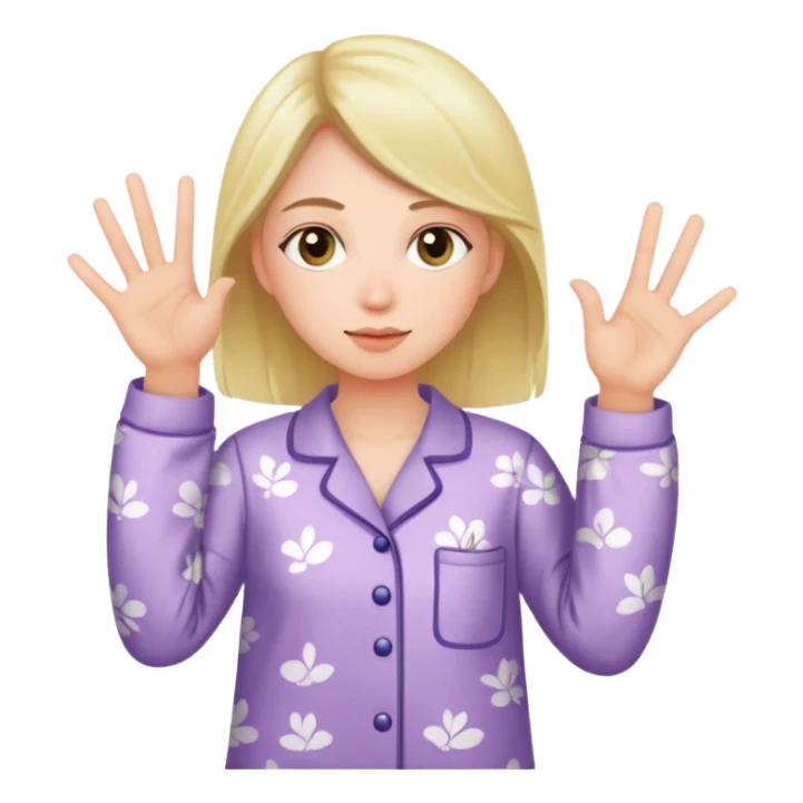 women in pajamas holding a ‘NO’ sign sticker