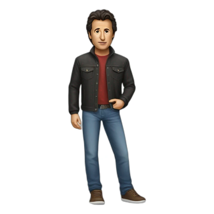 Imran khan wearing casual jeans and jacket  sticker