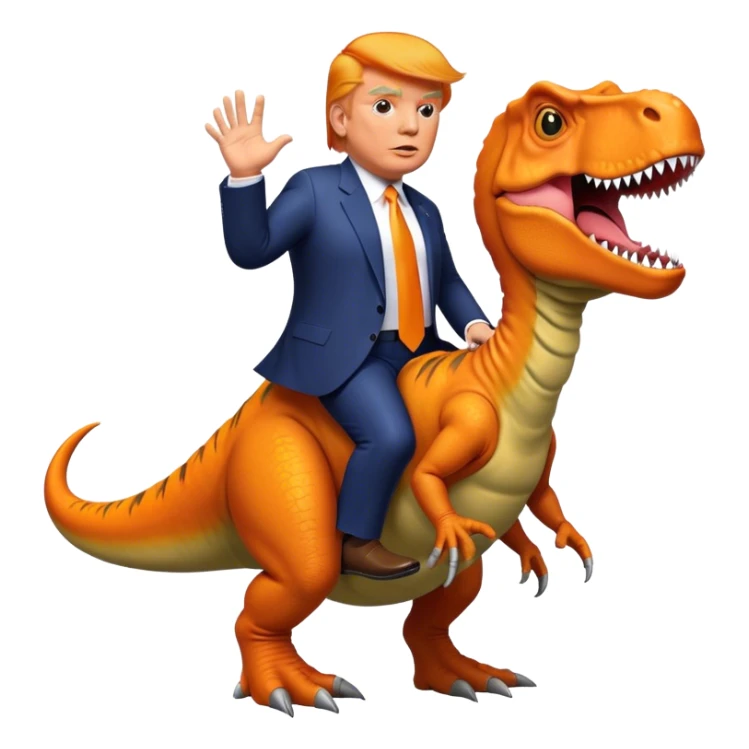Donald Trump riding t-rex sticker