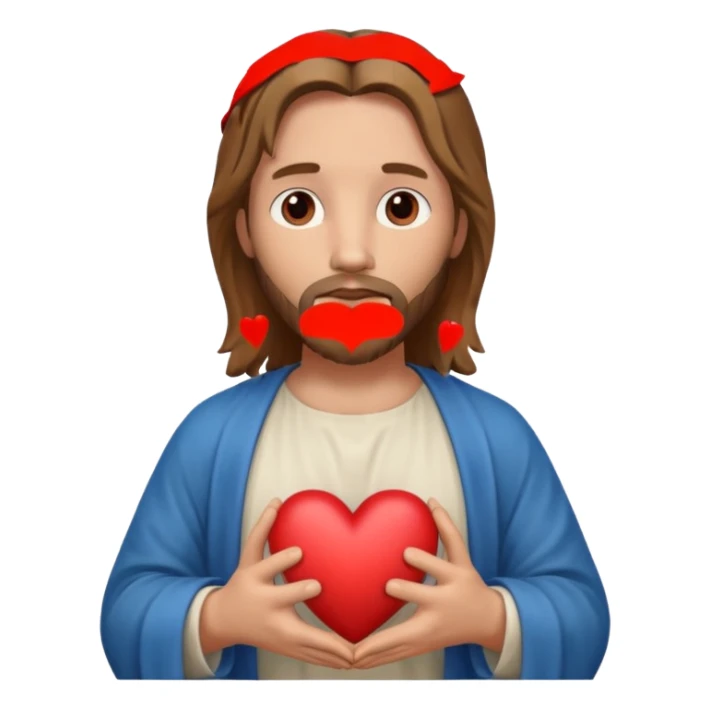 Jésus avec un cœur dans ses mains sticker