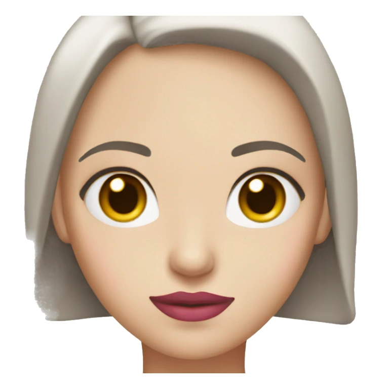 White brunette with brown eyes and pink lips sticker