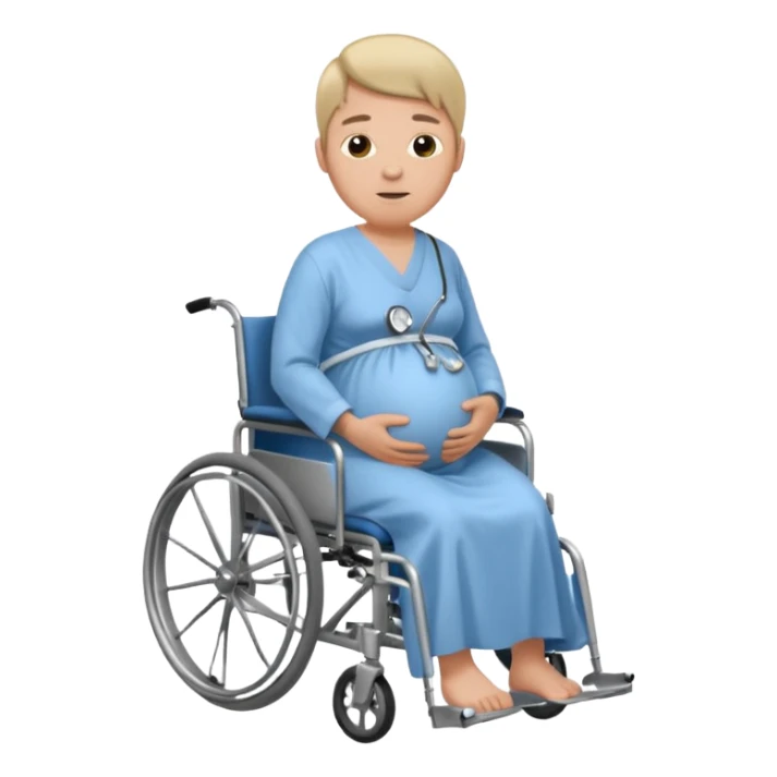 Wheel chair pregnant man without other persons sticker