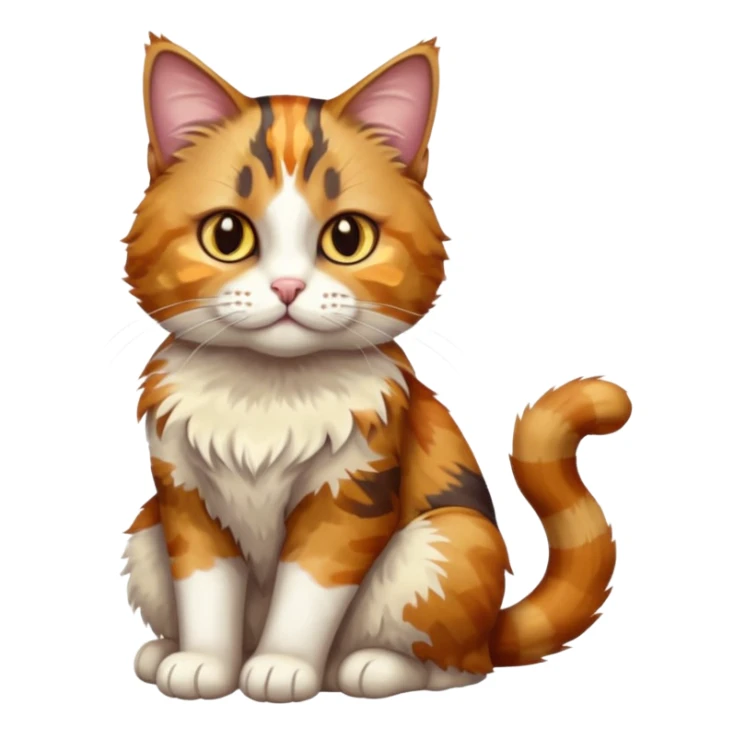 full body colourful light patched calico tabby cat with hazel eyes sticker