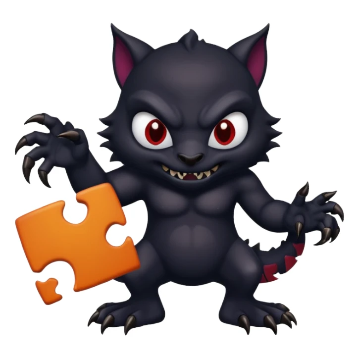 evil dark mysterious creature with puzzle sticker