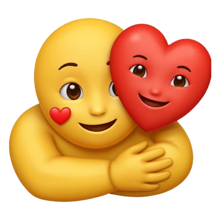 make a cute emoji hugging a heart, to show love/care sticker