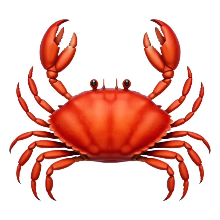 A high-resolution digital illustration of a crab, semi-realistic style. The crab is shown head on sticker
