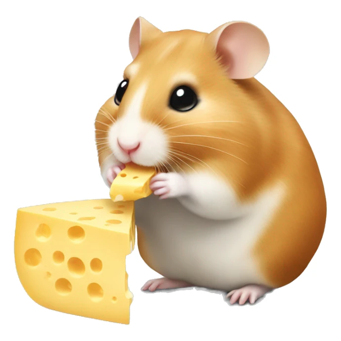 hamster eating a ball of cheese sticker