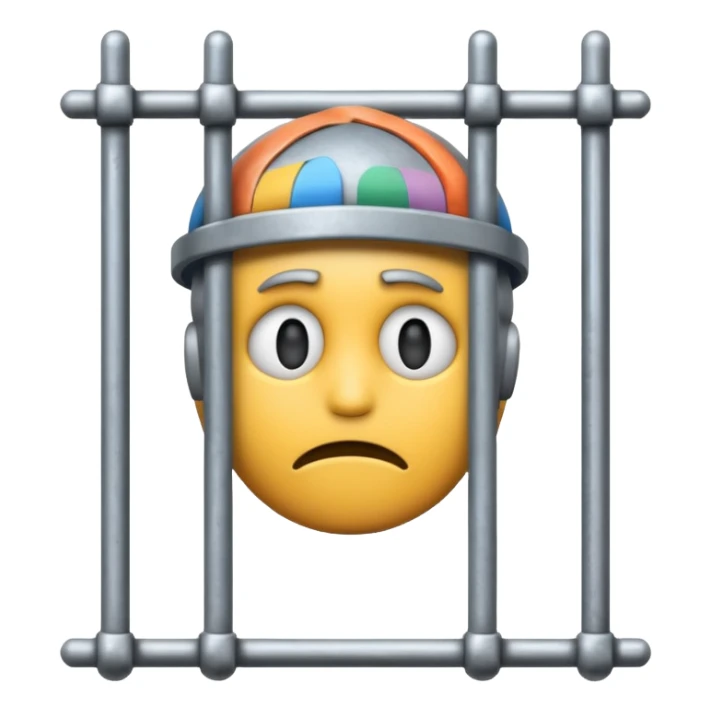 trauriges Emoji im Gefängnis sticker