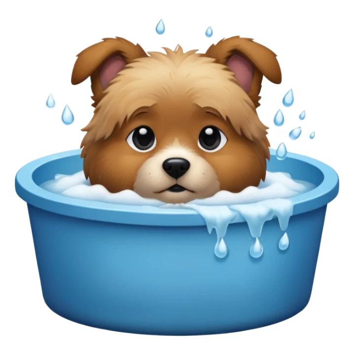 ice bath with a dog in id from wood round sticker