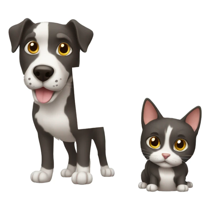 Cat and dog holding a sign sticker