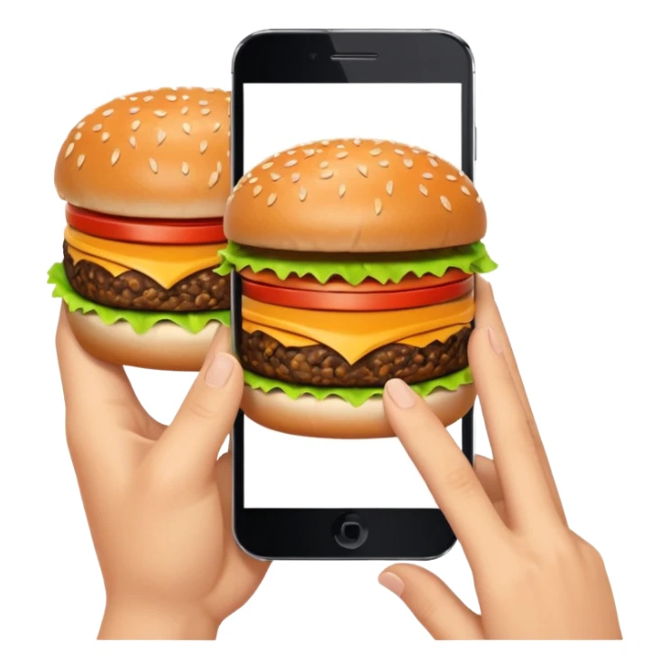 picture of a hamburguer in a phone sticker